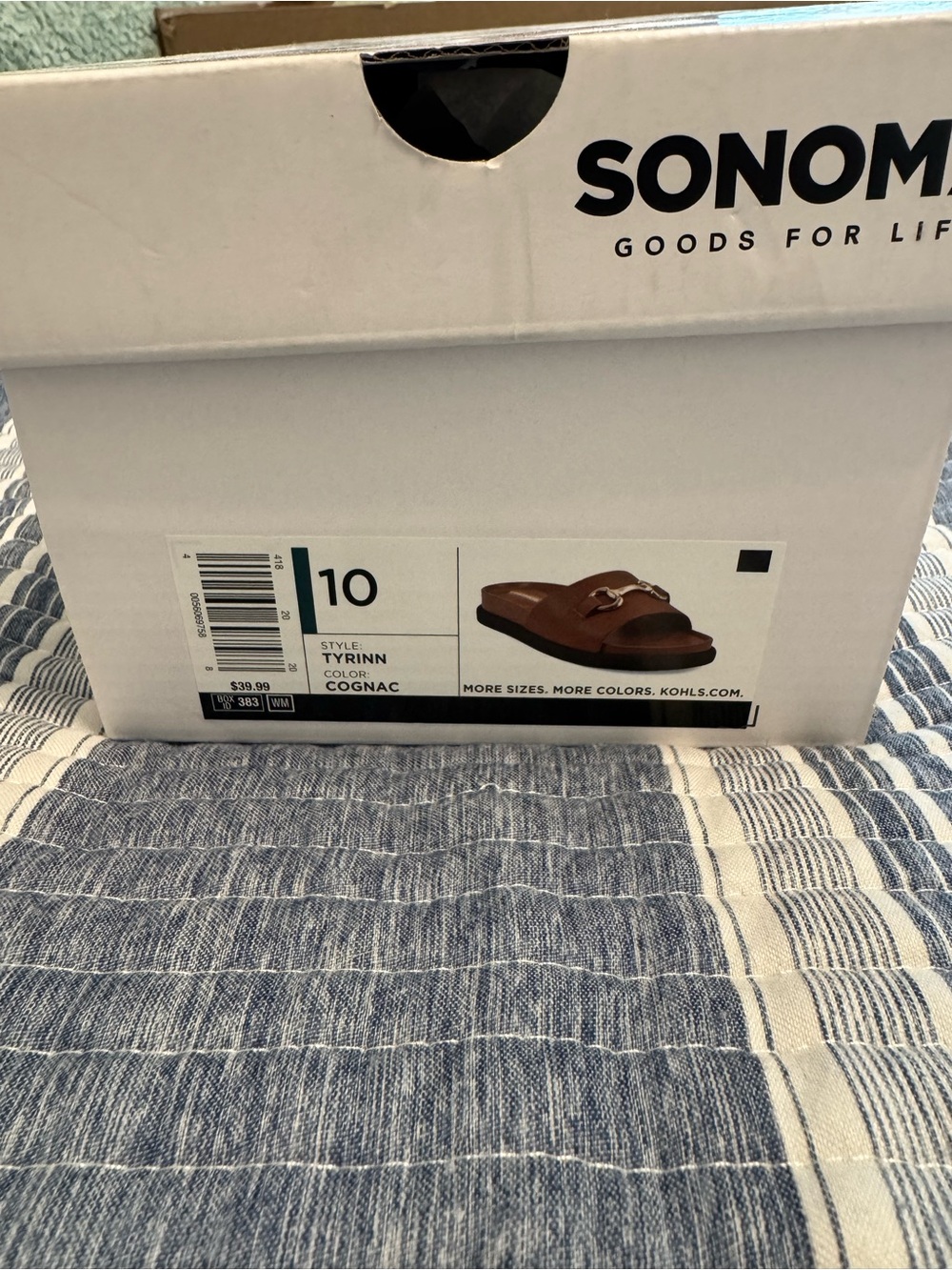 Sonoma Cognac Leather Slide Sandals with Metal Bit